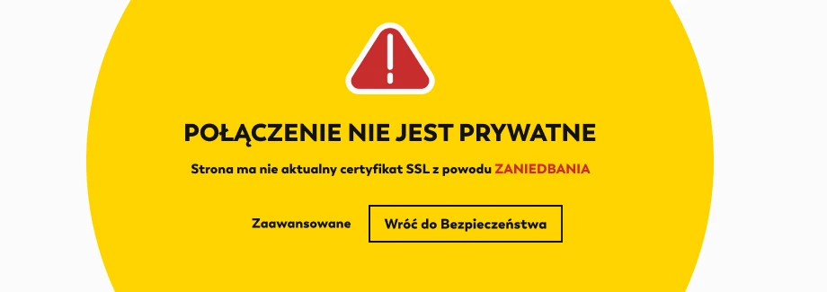 grafika przedstawiająca brak dostępności ceryfikatu
