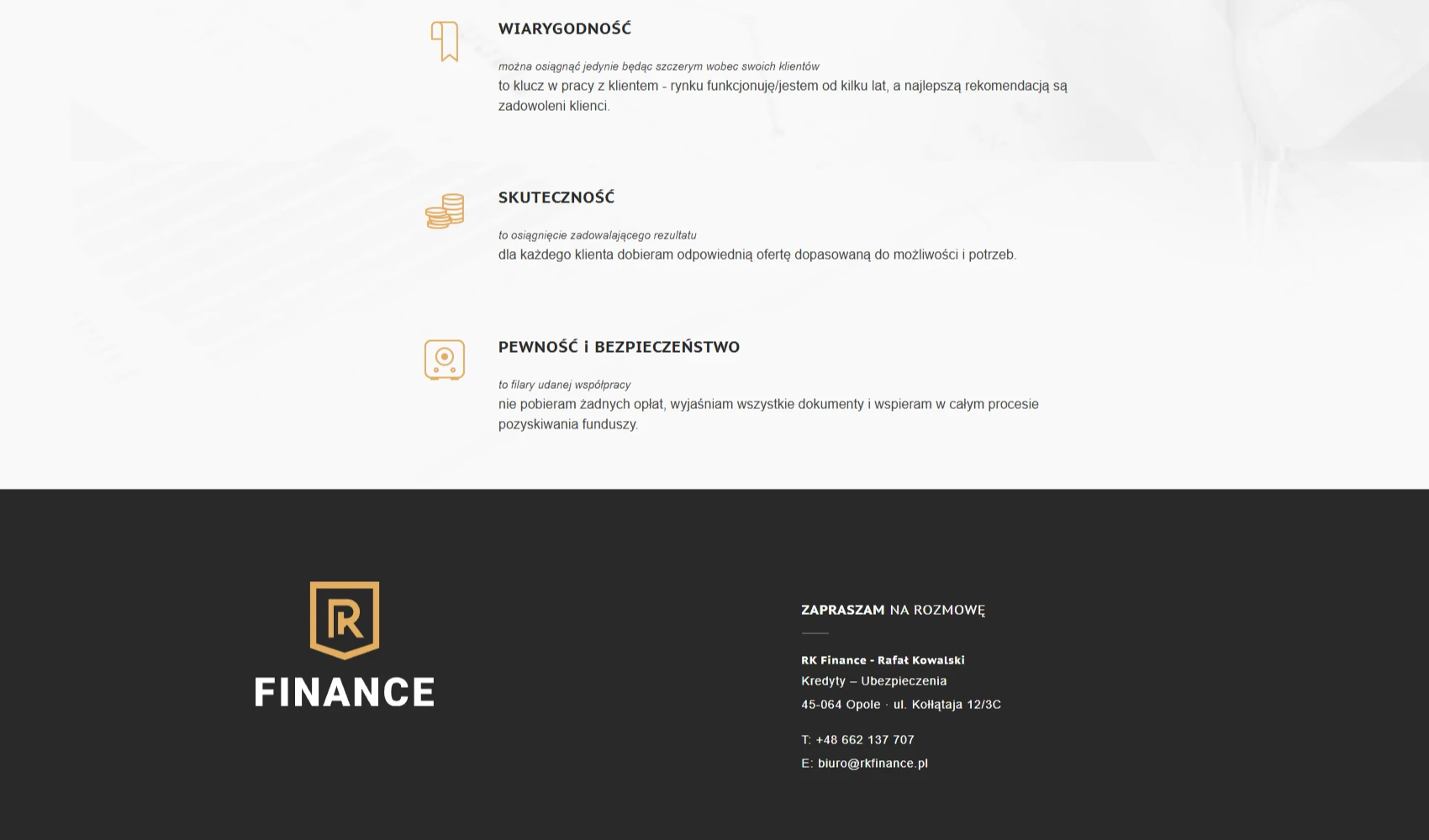 RK Finance strona i identyfikacja wizualna